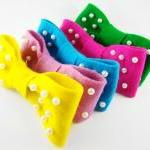 Cute Green Pearl Bow Clip