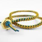 Teal And Yellow Leather Do..
